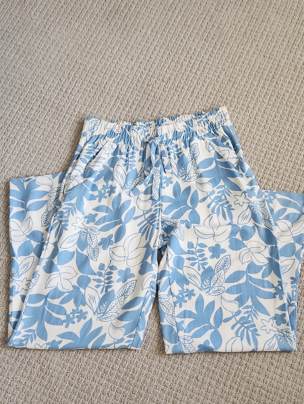Sienna Sky Blue and White Floral  Pants